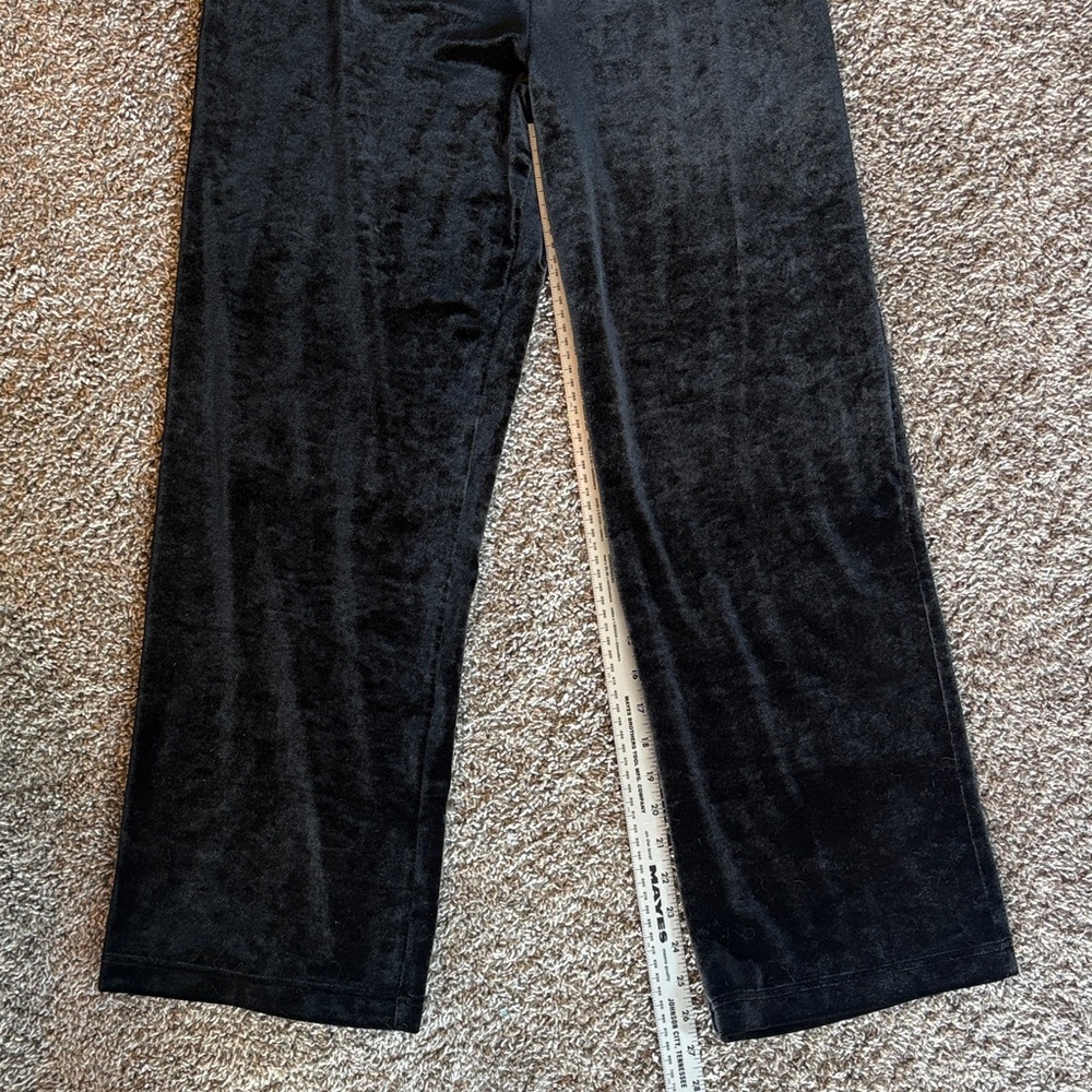 Coldwater Creek Black Velour Pull On Relaxed Pants Trousers Women’s PS - Picture 4 of 9